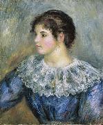 Pierre Auguste Renoir Bust Portrait of a Young Woman oil on canvas